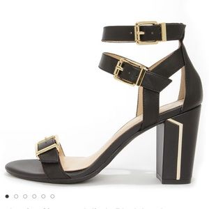 Jessica Simpson Julinda Black Ankle Strap Heels